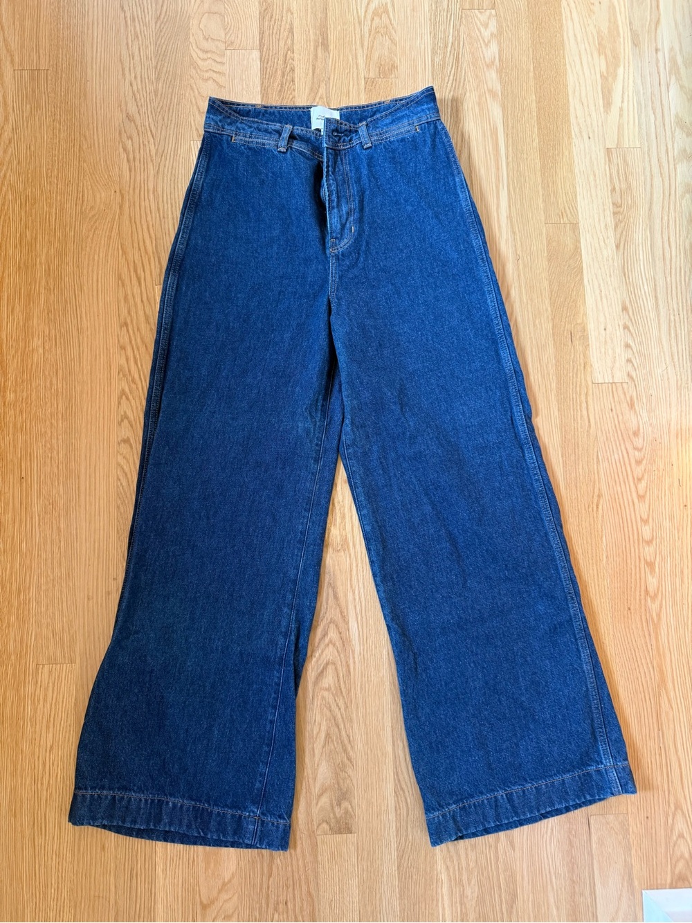 Reformation x Kacey Musgraves Austin High Rise Wide-Leg Jeans in Deep Blue Denim